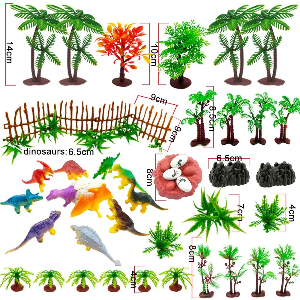 MOMOONNON 56PCS Dinosaur Cake Toppers with Model Trees | Fun & Educational Birthday Decor in India - view 2