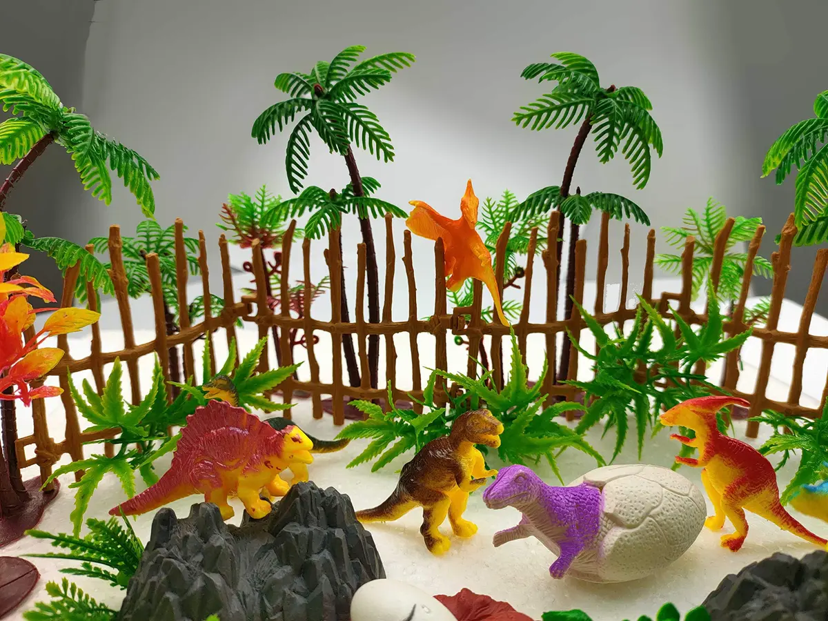 MOMOONNON 56PCS Dinosaur Cake Toppers with Model Trees | Fun & Educational Birthday Decor in India - view 3