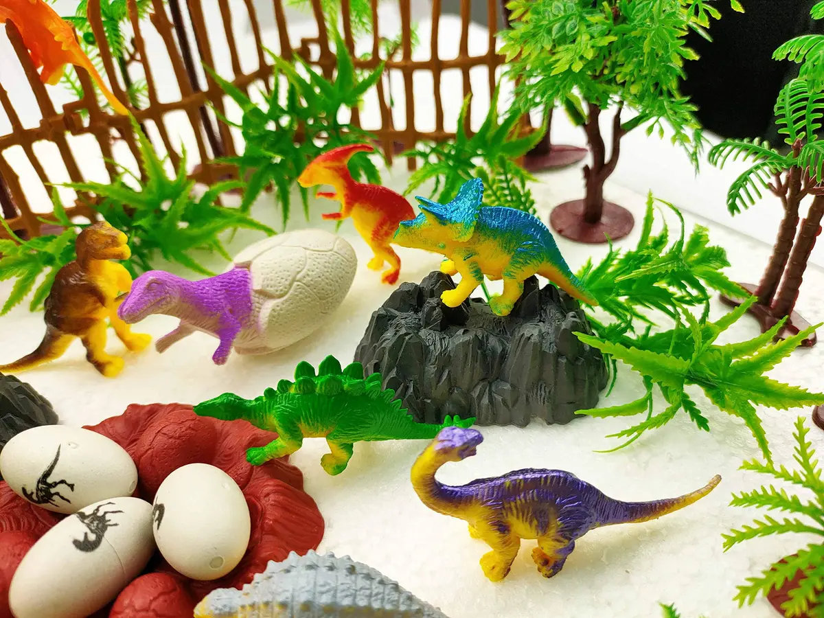 MOMOONNON 56PCS Dinosaur Cake Toppers with Model Trees | Fun & Educational Birthday Decor in India - view 4