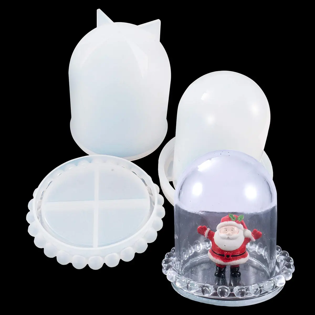 Wehous Cloche Bell Jar Display Dome Resin Mold with Base Dice Cup | Elegant Jewelry & Craft Showcase (120 chars) - main product image