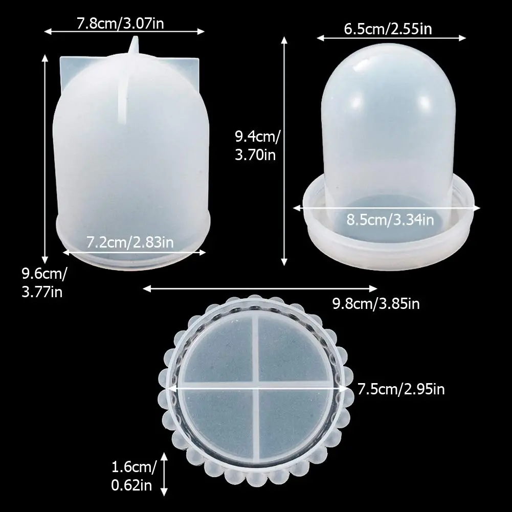Wehous Cloche Bell Jar Display Dome Resin Mold with Base Dice Cup | Elegant Jewelry & Craft Showcase (120 chars) - view 4