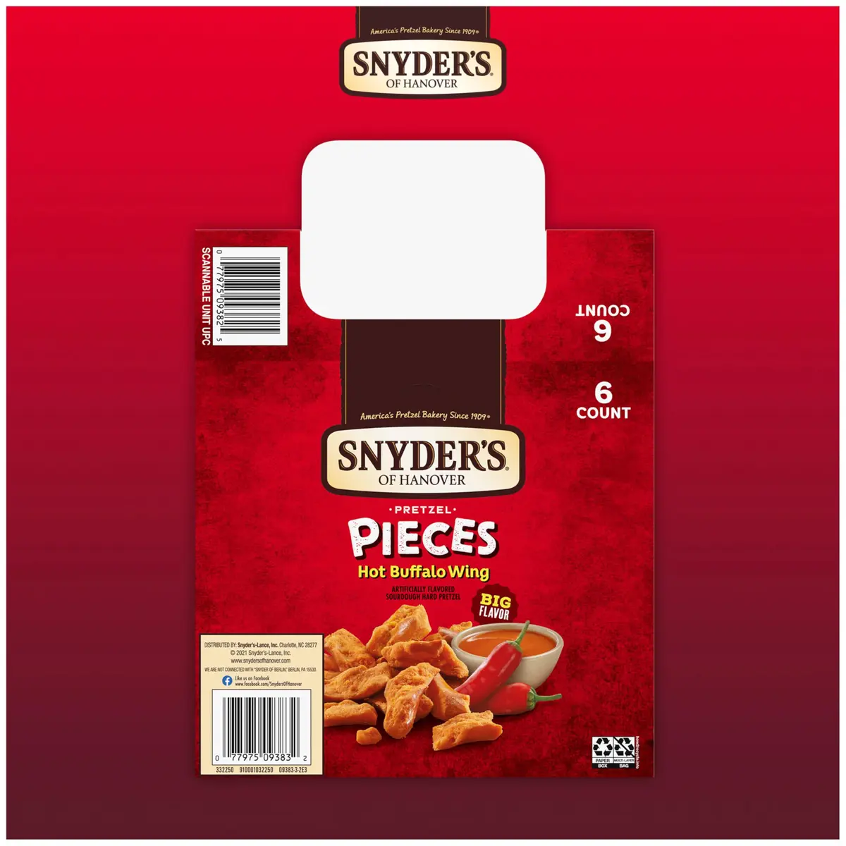 Snyder's of Hanover Hot Buffalo Wing Pretzel Pieces | Crunchy, Spicy Snack, 19.5oz (6 Pack) - view 5