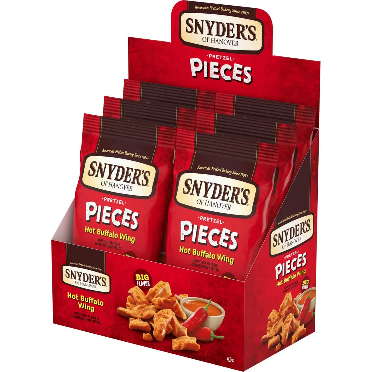 Snyder's of Hanover Hot Buffalo Wing Pretzel Pieces | Crunchy, Spicy Snack, 19.5oz (6 Pack) - view 8