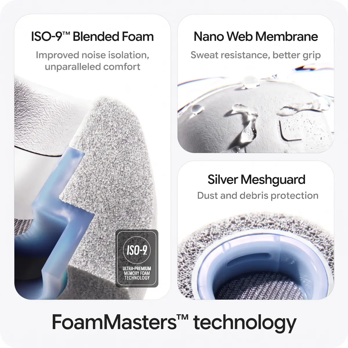 AutoLine Pro FoamMasters Memory Foam Ear Tips for AirPods Pro 1&2 White, S/M/L | Ergonomic Fit & Noise Isolation - view 7