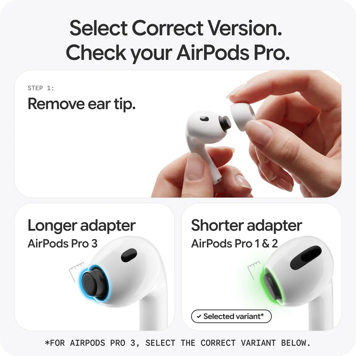 AutoLine Pro FoamMasters Memory Foam Ear Tips for AirPods Pro 1&2 White, S/M/L | Ergonomic Fit & Noise Isolation - view 2