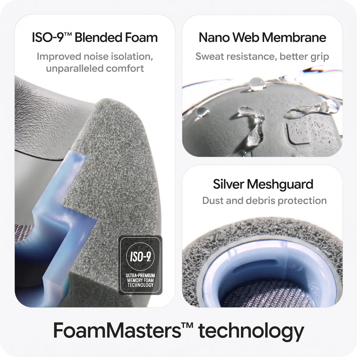 AutoLine Pro FoamMasters Premium Memory Foam Ear Tips for AirPods Pro 1&2 Gray, S/M/L | Ergonomic Fit & Noise Isolation - view 7