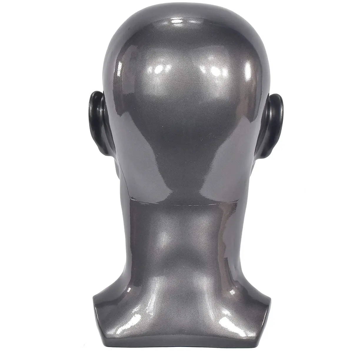 FanLin Male Mannequin Head for Display Wigs Hats Accessories | 30cm Height, 51cm Circumference, Bright Gray - view 5