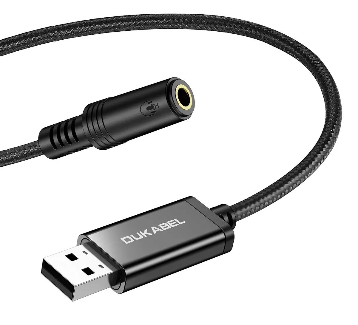 DUKABEL USB to 3.5mm Jack Audio Adapter | 50cm AUX Cable for PC, PS4, PS5 - main product image