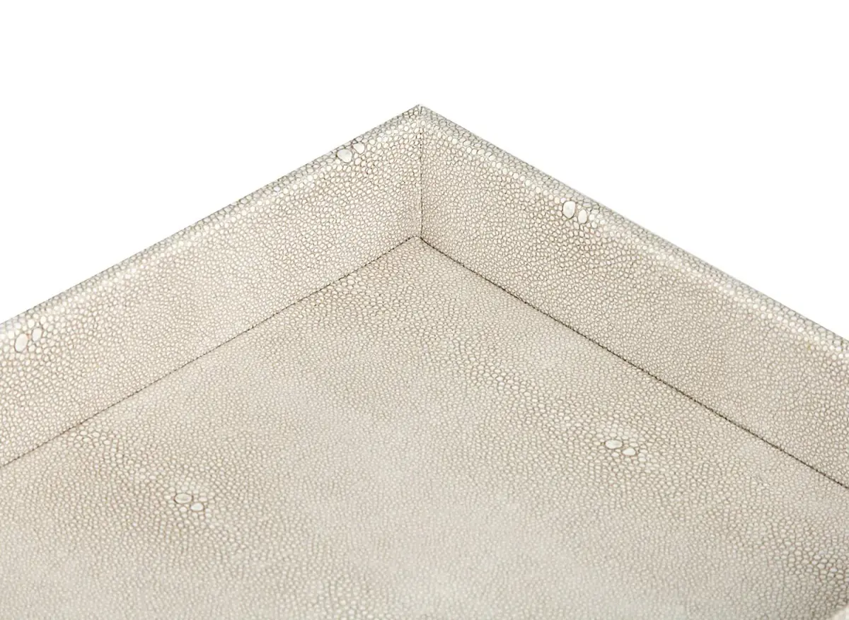 HofferRuffer Elegant Desktop Organizer Tray 25.9cm (10.2") | Faux Leather Shagreen Vanity Holder - view 8