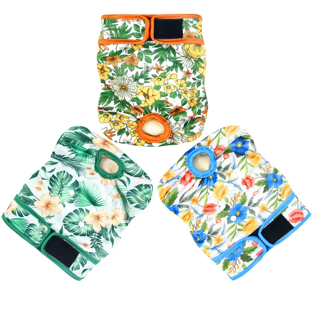 Langsprit Washable Female Dog Diapers (3 Pack) - No Leak Reusable Diapers for Female Dogs in Heat, Small | Highly Absorbent & Adjustable Snaps - view 2
