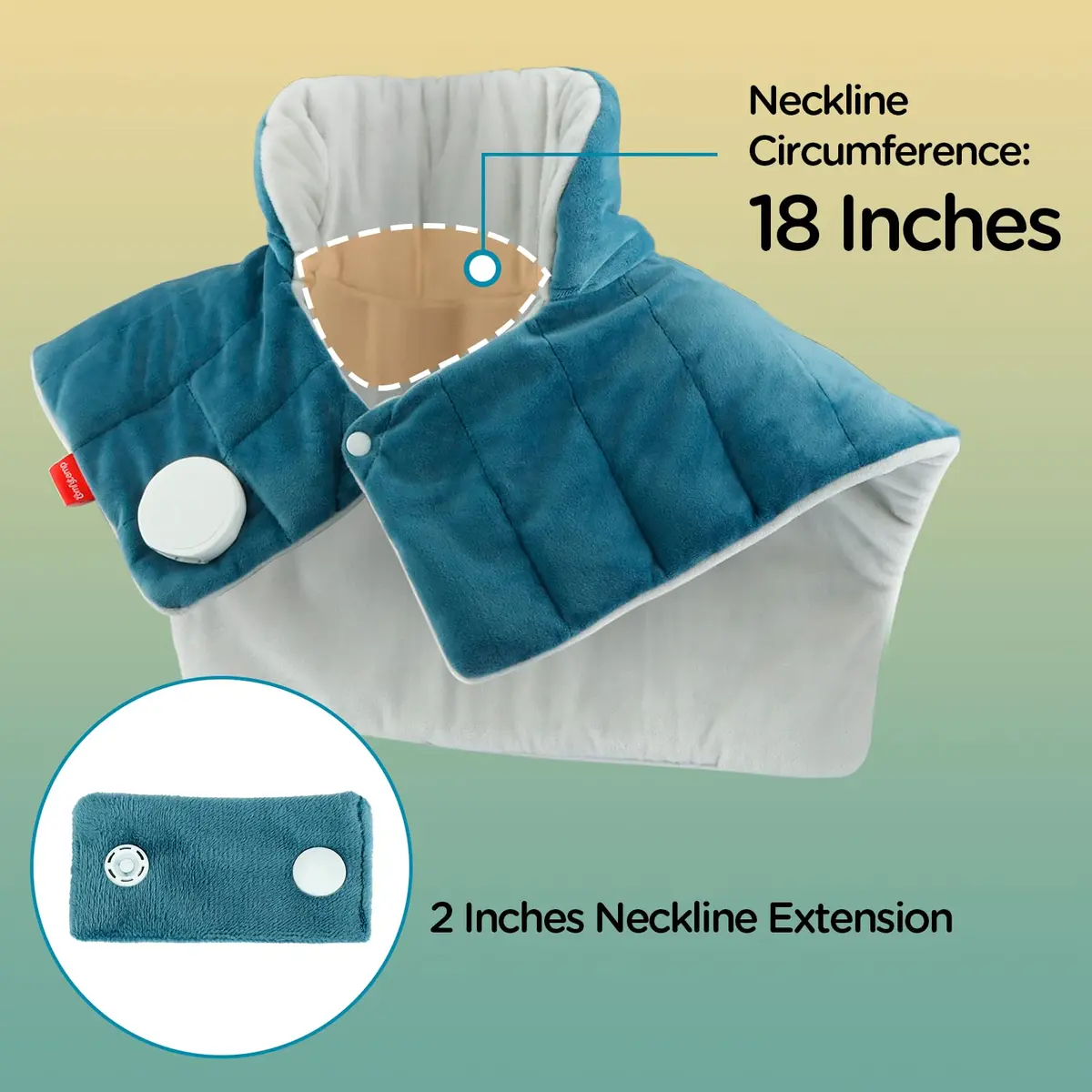 Comfytemp Weighted Heating Pad for Neck Shoulders Back 2.6lb 500g (19"x23") | Fast Heating with 9 Levels & 11 Timers - view 9