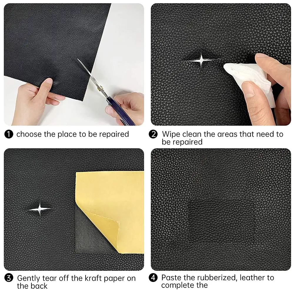 Cindy's Tape Leather Repair Patch Kit Dark Brown 76.2 cm (30 inch) | Self-Adhesive for Furniture, Car Seats, Sofas - view 4