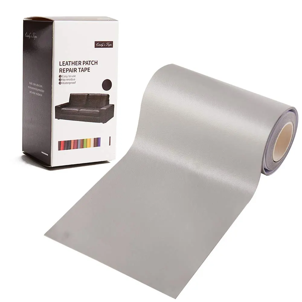 Cindy's Tape Leather Repair Patch Kit Light Grey 10cm x 152cm (4" x 60") | Self-Adhesive for Furniture & Car Seats - main product image