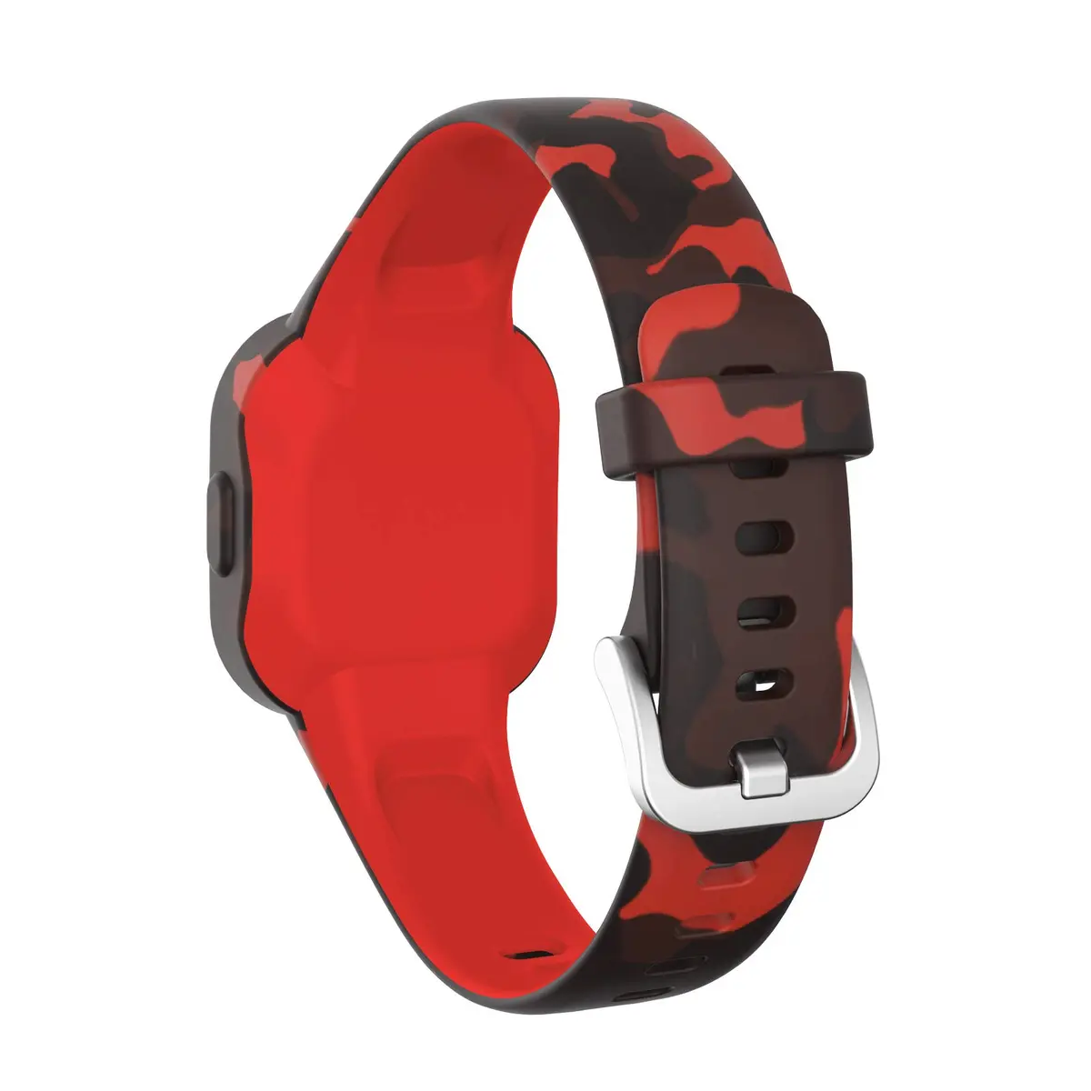 RuenTech Compatible with Garmin Vivofit jr 3 Bands, Replacement Silicone Wristband Camouflage Watch Straps for Vivofit jr. 3 Fitness Tracker (Camo-Red) | Durable, Soft & Adjustable - view 2