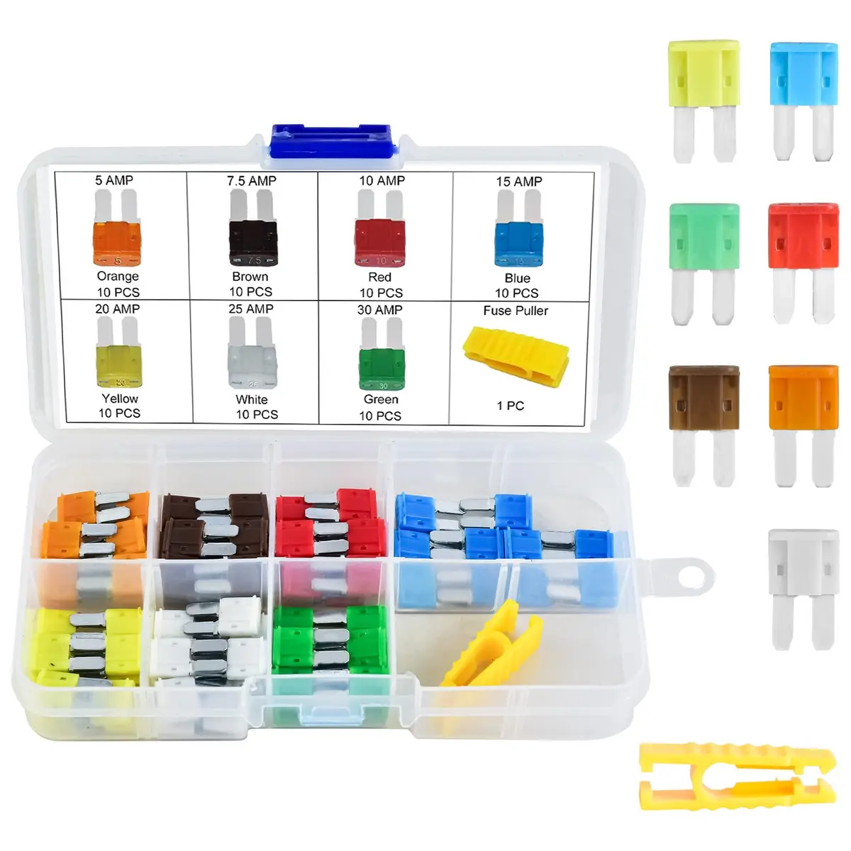 MuHize Micro2 Blade Fuse Kit 70 Pcs 5A-30A | Automotive Circuit Protection Assortment - main product image
