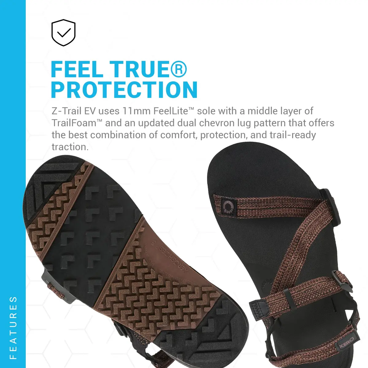 Xero Shoes Men's Z-Trail EV Barefoot Hiking Sandals 10mm (US 11 / EU 44) | Natural Movement & Protection - view 3