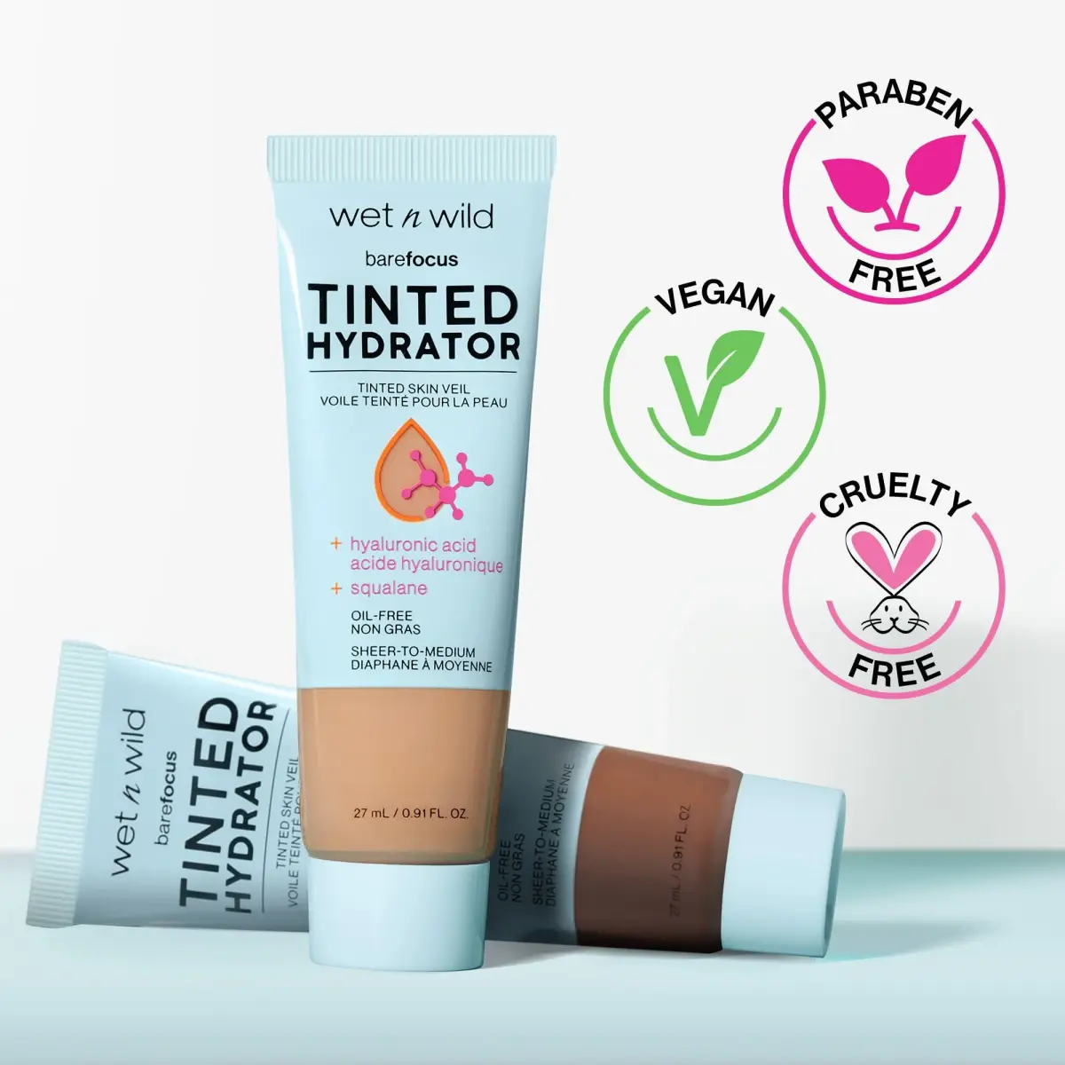 wet n wild Bare Focus Tinted Hydrator Skin Veil - Fair | Lightweight Tinted Moisturizer with Hyaluronic Acid - view 3