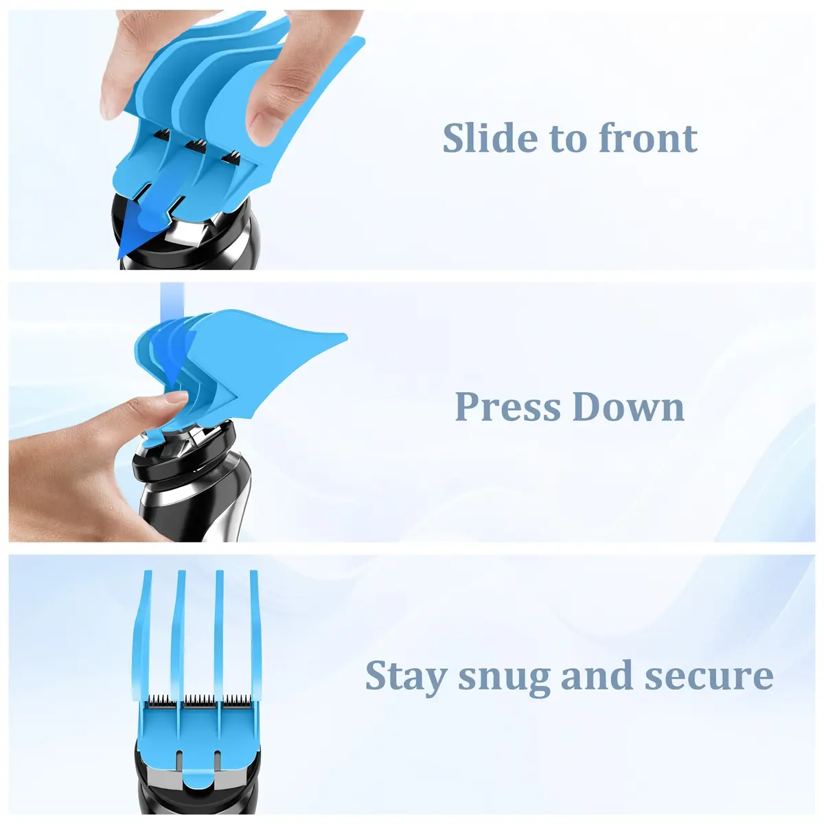 CR8GR8 Blue Hair Clipper Guides, 1.25" 1.5" 2" | Mega No.16 No.12 No.10 for Wahl Clippers - view 6