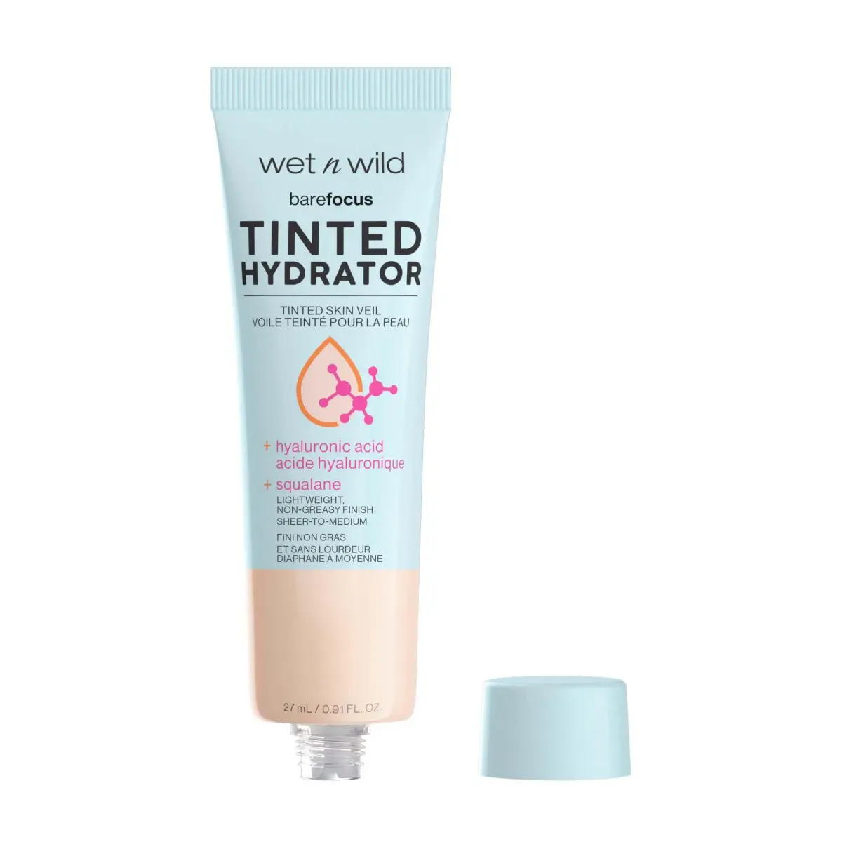 wet n wild Bare Focus Tinted Hydrator Skin Veil - Light Medium | Lightweight Tinted Moisturizer with Hyaluronic Acid & Vegan Squalane - view 2