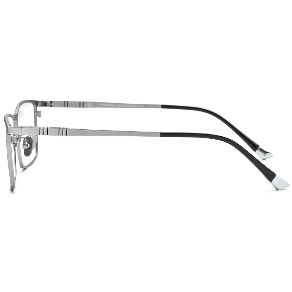 FONEX Titanium Square Eyeglass Frames for Men, 67mm Lens Width (F85641 Silver) - view 6