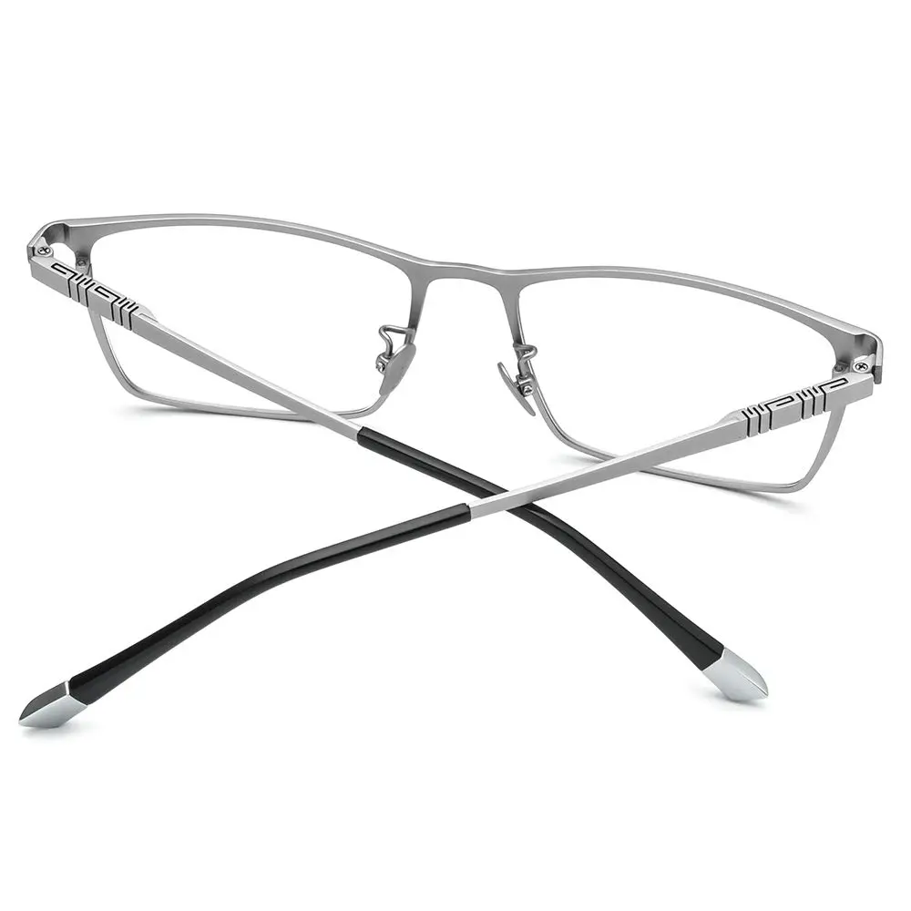 FONEX Titanium Square Eyeglass Frames for Men, 67mm Lens Width (F85641 Silver) - view 7