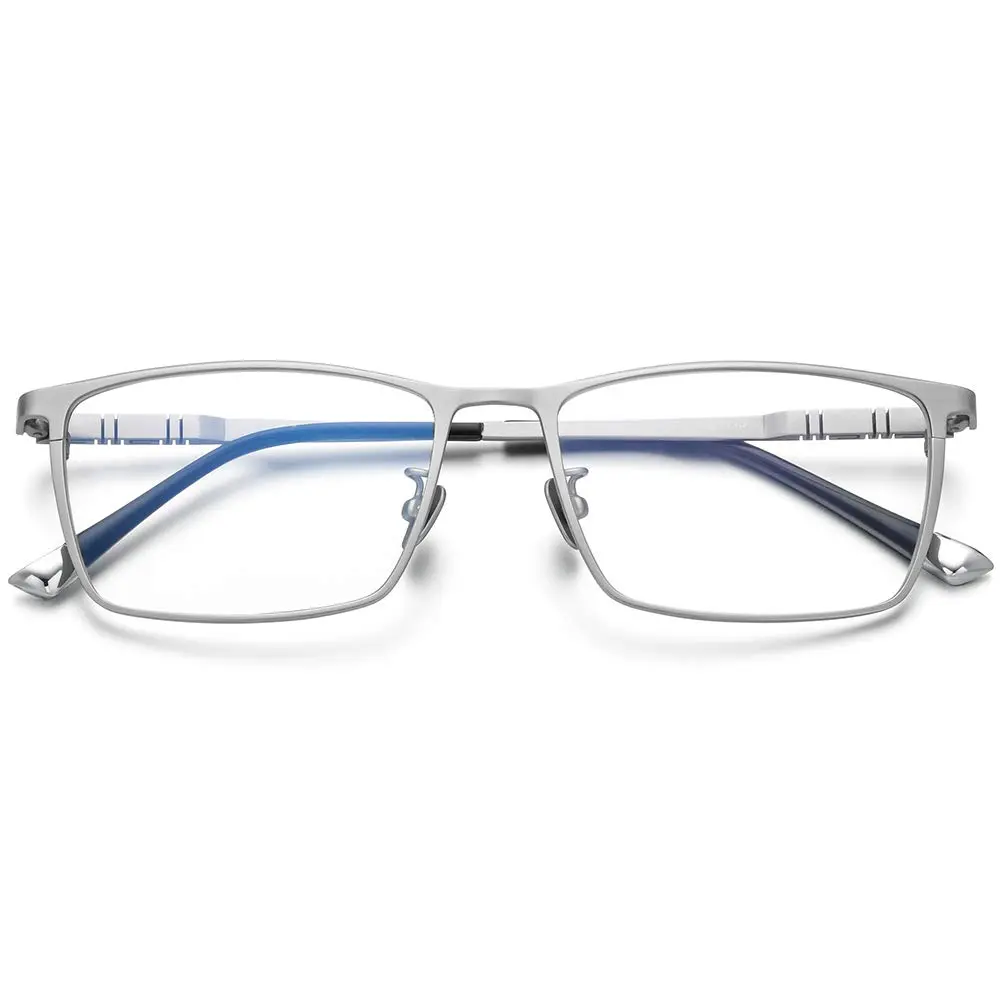 FONEX Titanium Square Eyeglass Frames for Men, 67mm Lens Width (F85641 Silver) - view 4