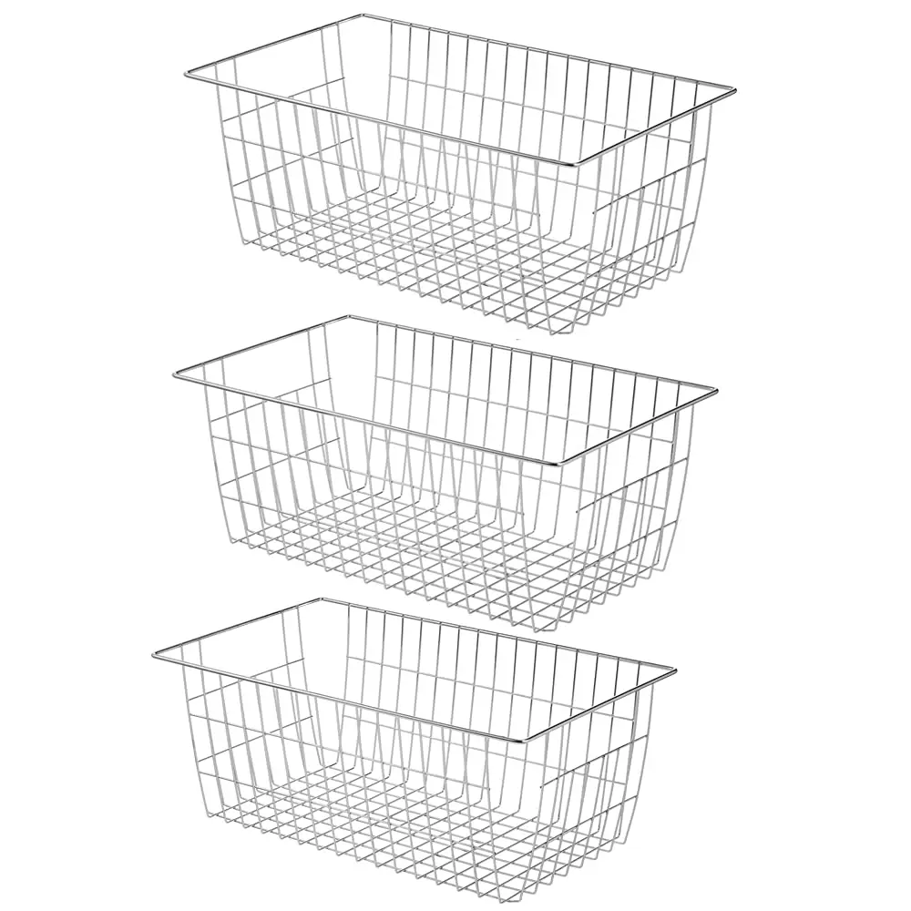 Slideep Farmhouse Wire Baskets 15.7"L x 9.5"W x 6.3"H | Rustic Kitchen & Pantry Organizer - main product image