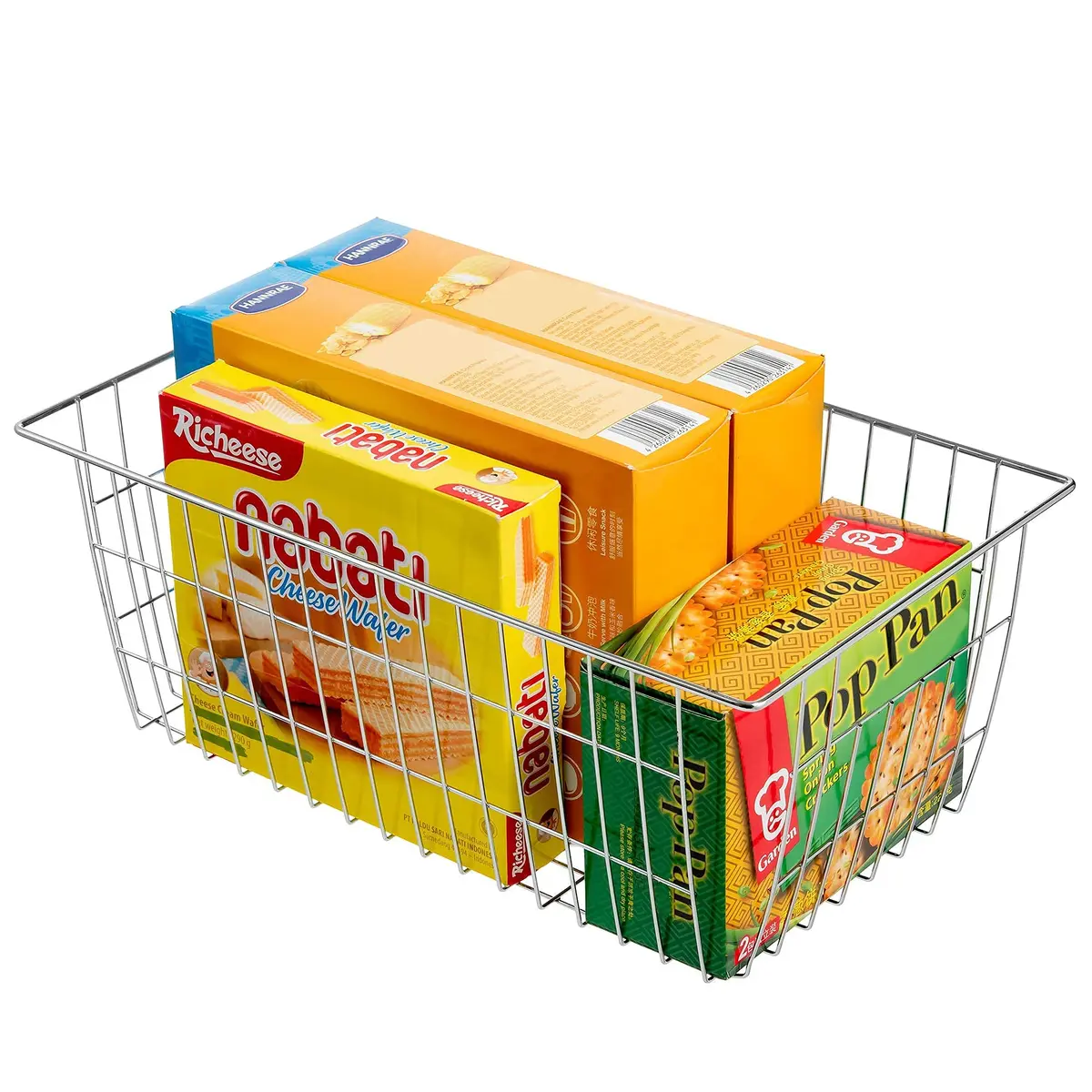 Slideep Farmhouse Wire Baskets 15.7"L x 9.5"W x 6.3"H | Rustic Kitchen & Pantry Organizer - view 5