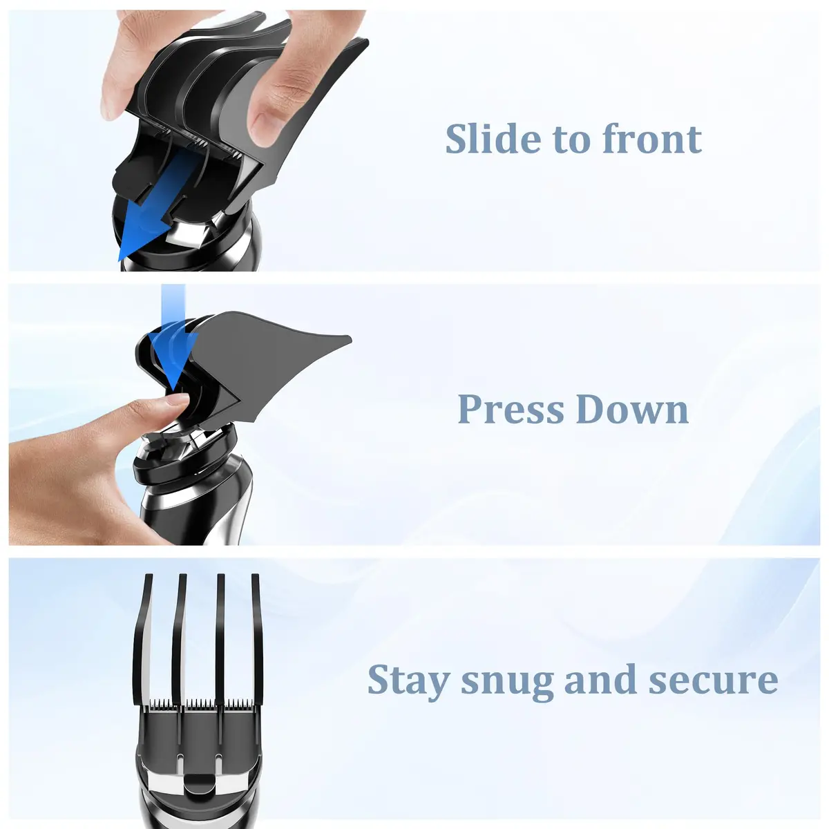 CR8GR8 Hair Clipper Guards, 3 Count | Fits Wahl Clippers, 2 Inch Long Style, Gray - view 6