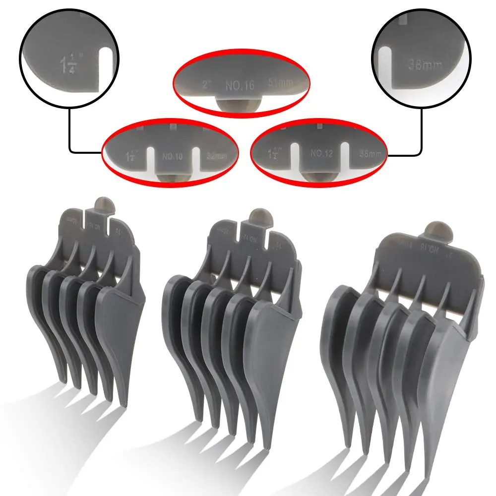 CR8GR8 Hair Clipper Guards, 3 Count | Fits Wahl Clippers, 2 Inch Long Style, Gray - view 2