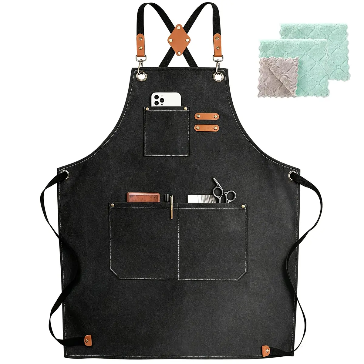 ZOMAO Cross Back Chef Apron 100% Cotton | Durable & Adjustable for Men & Women - main product image