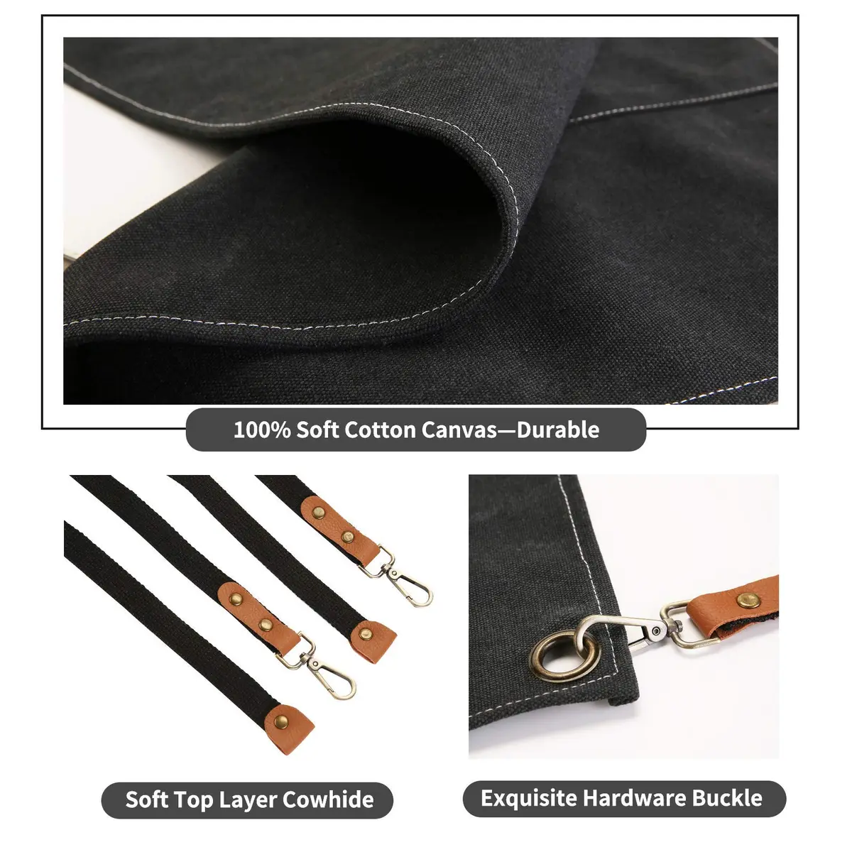ZOMAO Cross Back Chef Apron 100% Cotton | Durable & Adjustable for Men & Women - view 4