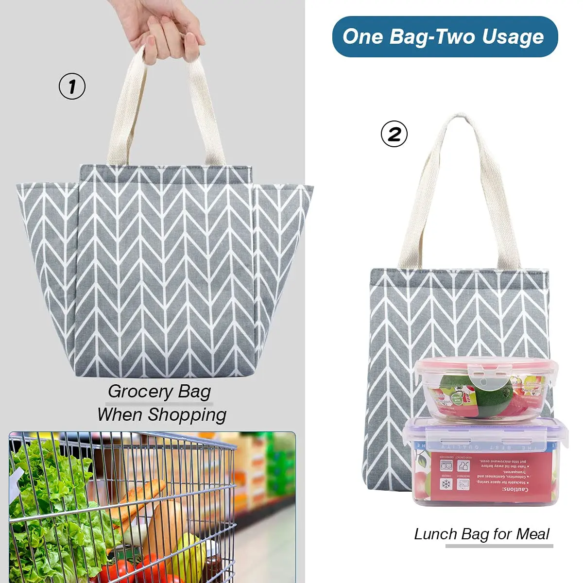 iknoe 9L Insulated Lunch Bag for Men & Women | Leak-Resistant Gray, Space Theme, Lightweight & Spacious, 9 Liters - view 5