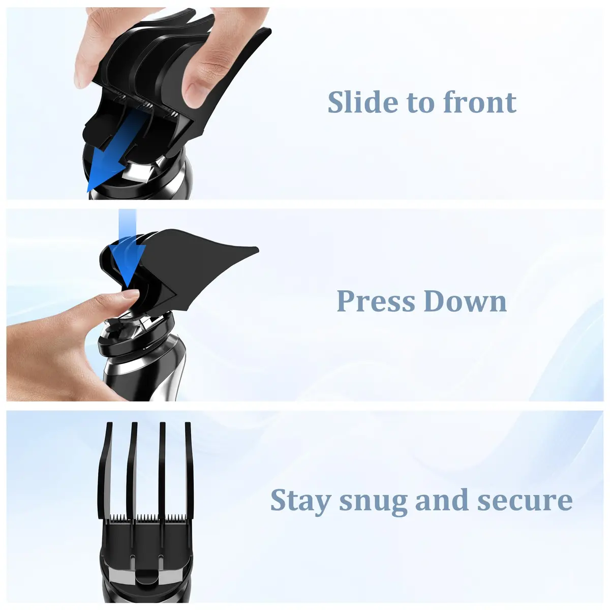 CR8GR8 Professional Hair Clipper Guards 1.25" 1.5" 2" | Fits Most Wahl Clippers (Black, 3-Count) - view 6