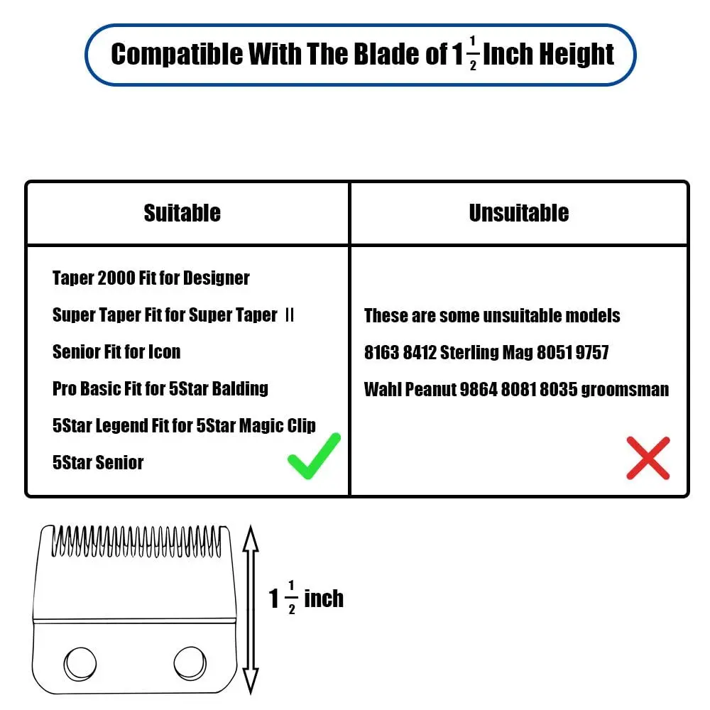CR8GR8 Professional Hair Clipper Guards 1.25" 1.5" 2" | Fits Most Wahl Clippers (Black, 3-Count) - view 9