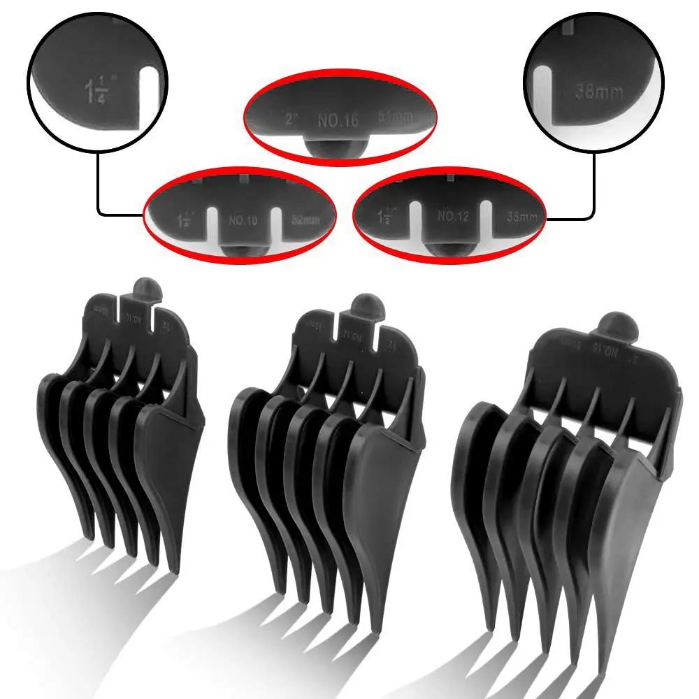 CR8GR8 Professional Hair Clipper Guards 1.25" 1.5" 2" | Fits Most Wahl Clippers (Black, 3-Count) - view 2