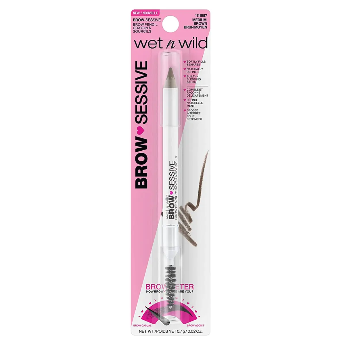 wet n wild Brow-Sessive Brow Pencil Medium Brown | Ultra-Precise Dual Ended Spoolie Brush for Perfect Buildable Blendable Shaping - view 5