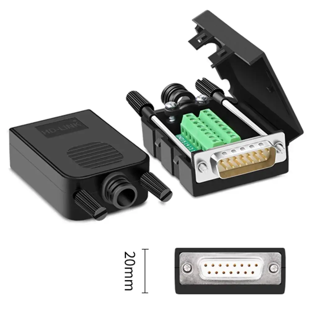 ANMBEST DB15 Solderless Serial Adapter Male+Female | RS232 15-Pin Terminal Connectors for Industrial Instrumentation - view 4