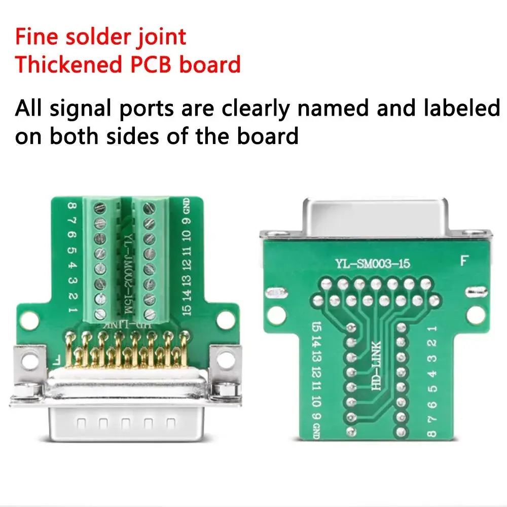 ANMBEST DB15 Solderless Serial Adapter Male+Female | RS232 15-Pin Terminal Connectors for Industrial Instrumentation - view 2