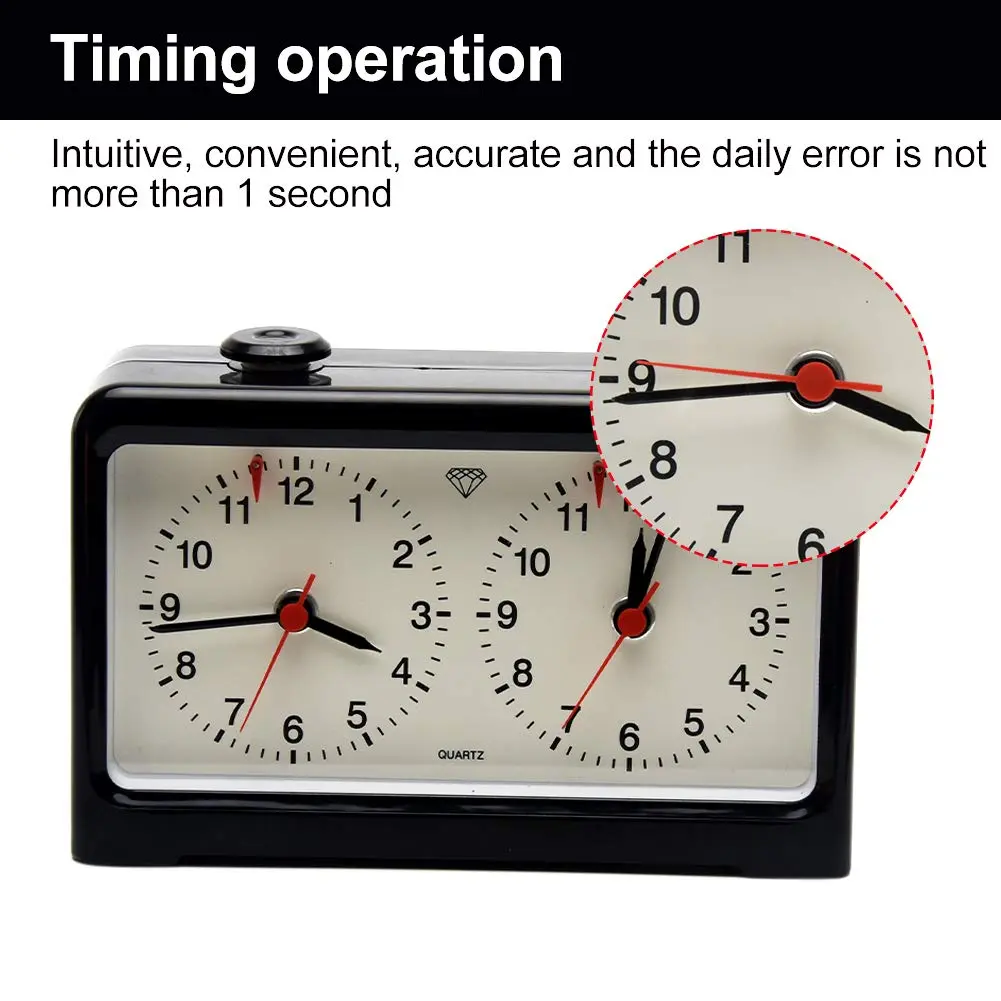Just E Joy Classic Analog Style Chess Clock with Quartz Movement & Larger Base | Accurate Timing for Competitions - view 5