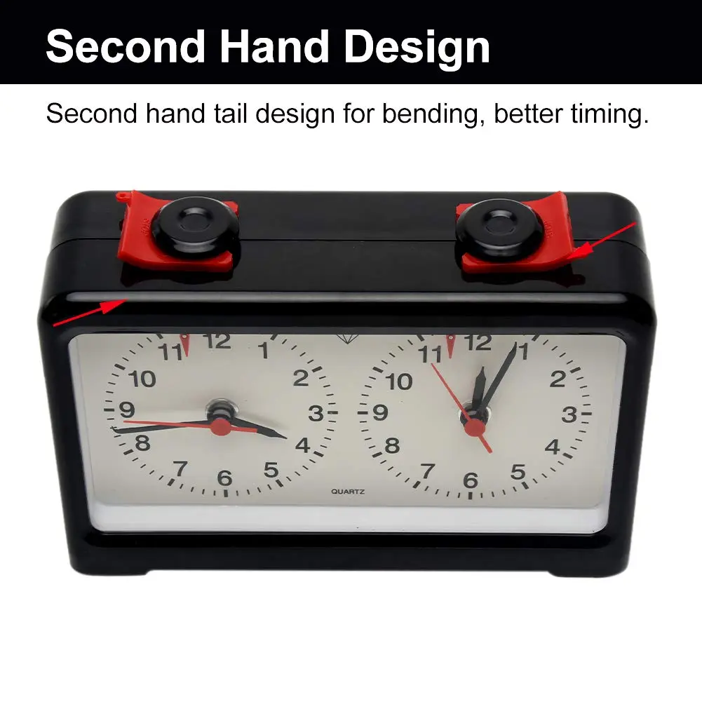 Just E Joy Classic Analog Style Chess Clock with Quartz Movement & Larger Base | Accurate Timing for Competitions - view 6