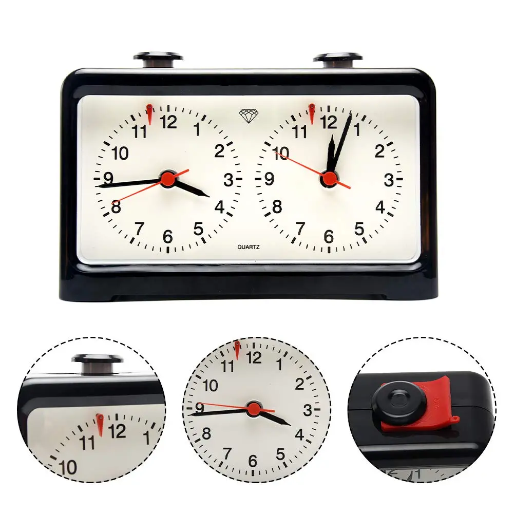 Just E Joy Classic Analog Style Chess Clock with Quartz Movement & Larger Base | Accurate Timing for Competitions - view 2