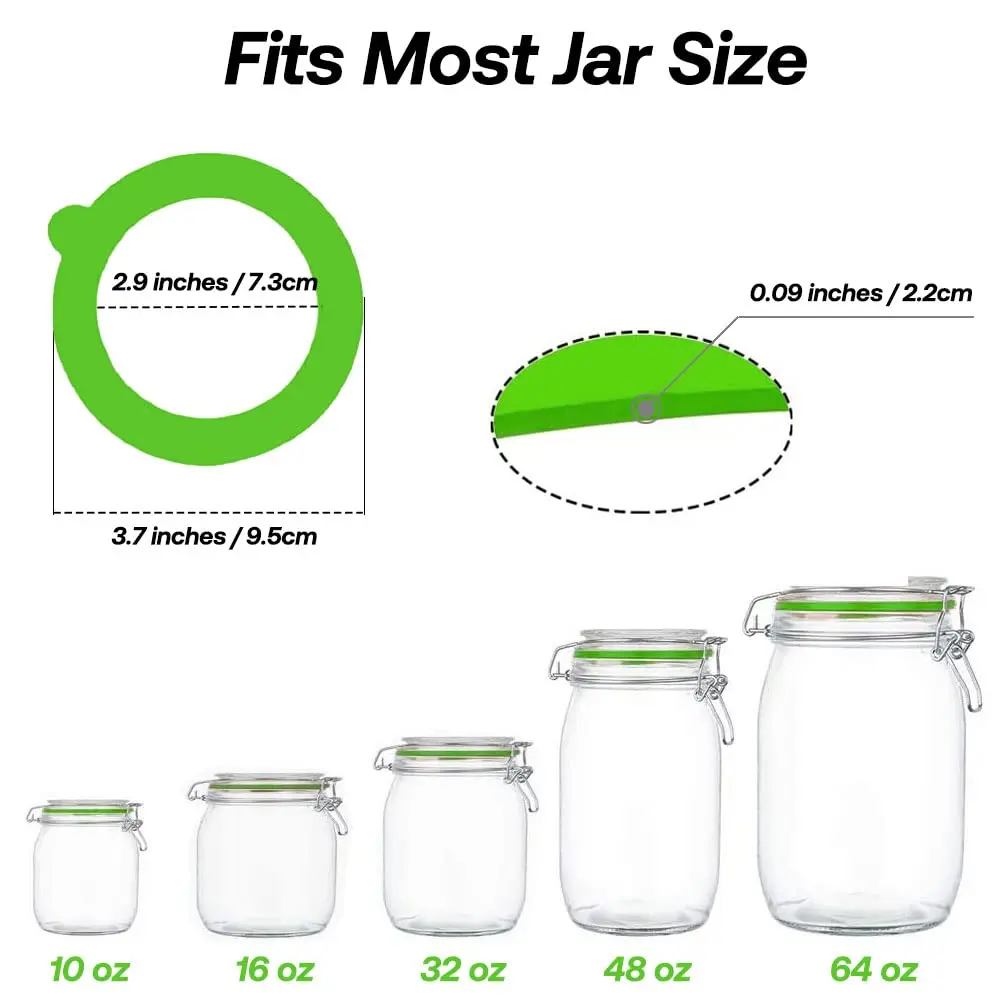 Gemhill Silicone Replacement Gasket 97mm | Leak-Proof Mason Jar Seal (97 mm, 10pcs) - view 2