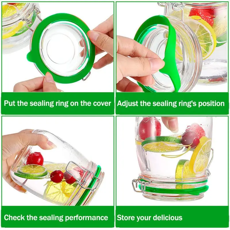 Gemhill Silicone Replacement Gasket 97mm | Leak-Proof Mason Jar Seal (97 mm, 10pcs) - view 3