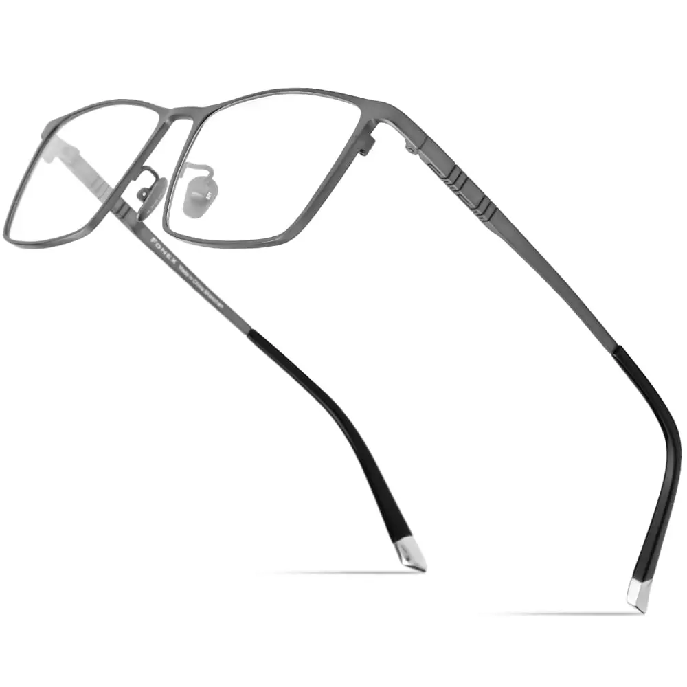 FONEX Titanium Square Eyeglass Frames for Men, 67mm Lens Width (2.64 in) | Ultralight Pure Titanium (IP Plating) - main product image