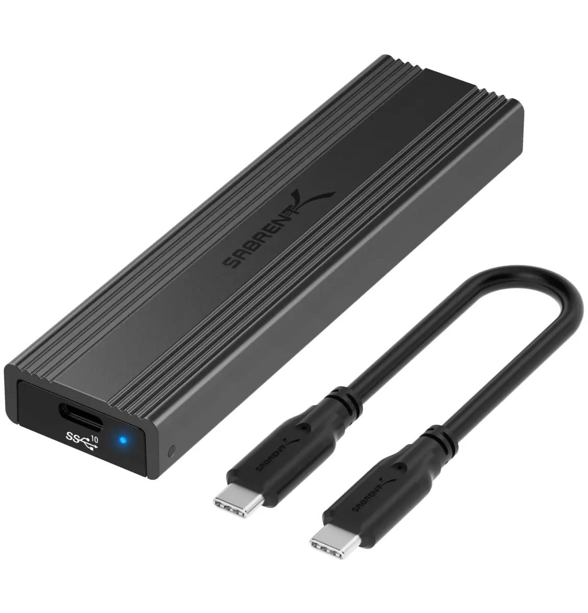 SABRENT Tool-Free NVMe & SATA M.2 SSD Enclosure, USB 3.2 Type-C (EC-SNVE) 10Gbps | External SSD Case for 2242/2260/2280 Drives - main product image