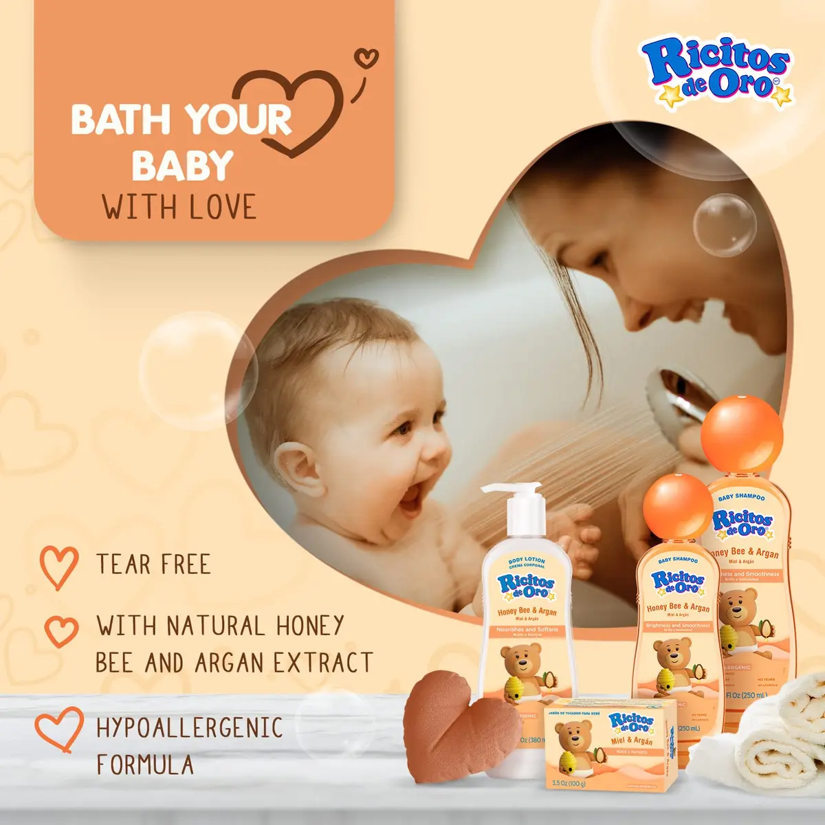 Ricitos de Oro Baby Shampoo 13.5 Fl Oz | No Tears Hypoallergenic & Nourishing (70-120 chars) - view 4