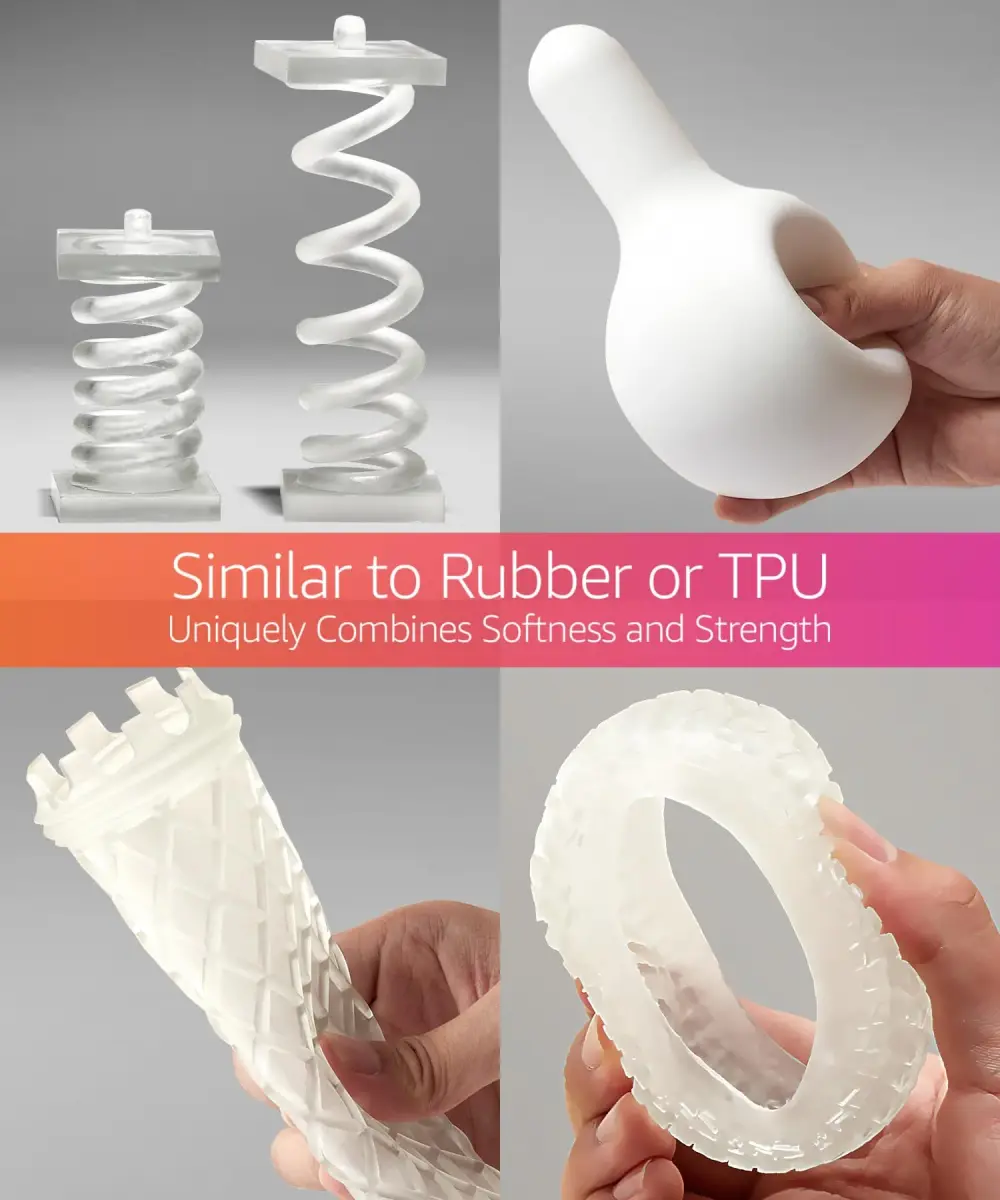 3DMaterials Superflex 3D Printer Resin 500g (Clear) | Flexible Rubber 80A Shore, Fast Printing - view 5