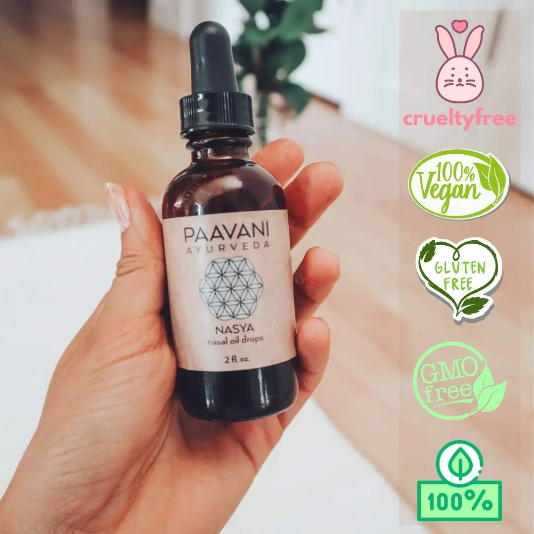 PAAVANI Nasya Oil, Organic Herb-Infused Nasal Oil with Brahmi | Sinus Relief & Moisturizer (1 Fl Oz) - view 4