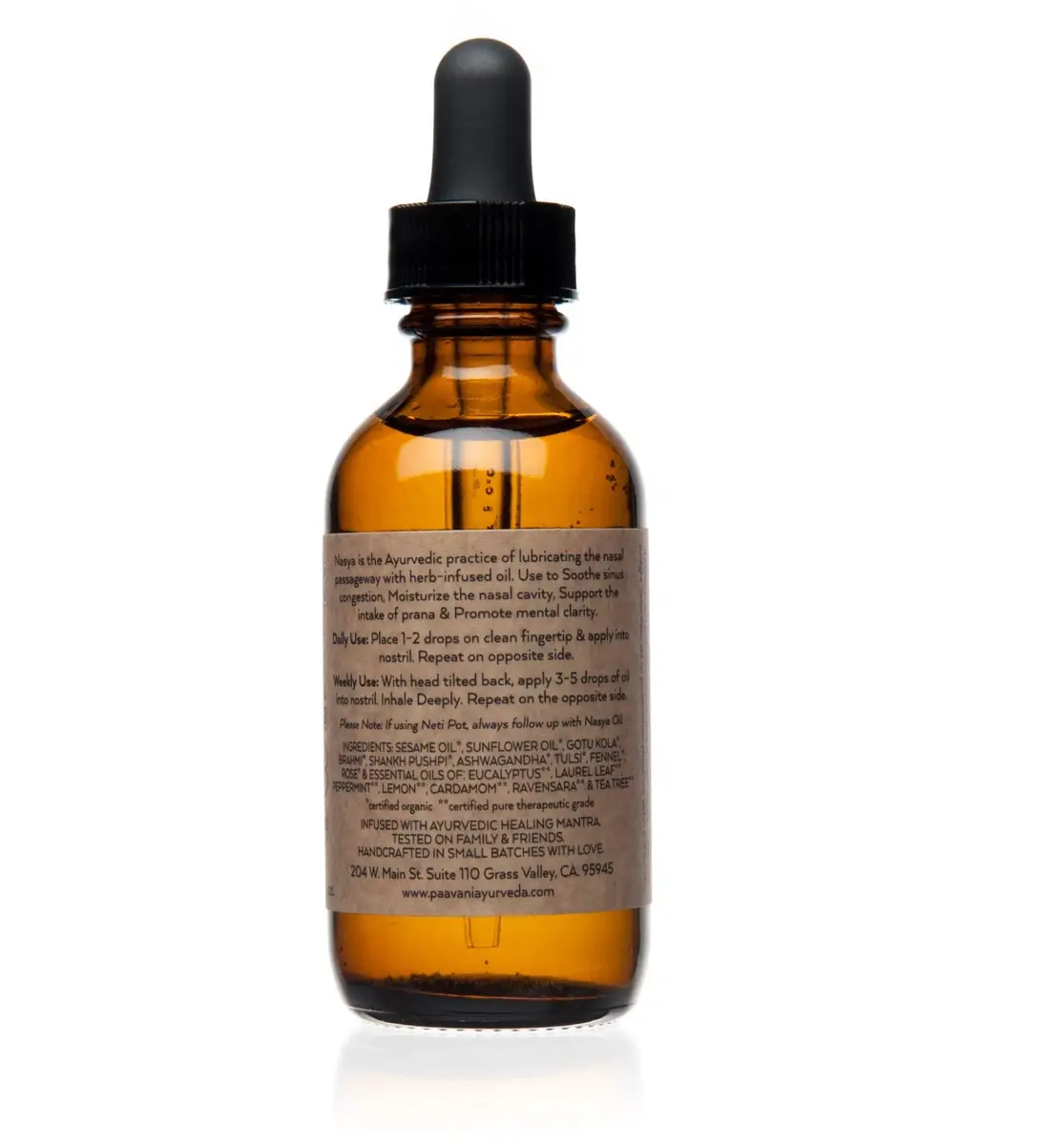 PAAVANI Nasya Oil, Organic Herb-Infused Nasal Oil with Brahmi | Sinus Relief & Moisturizer (1 Fl Oz) - view 5
